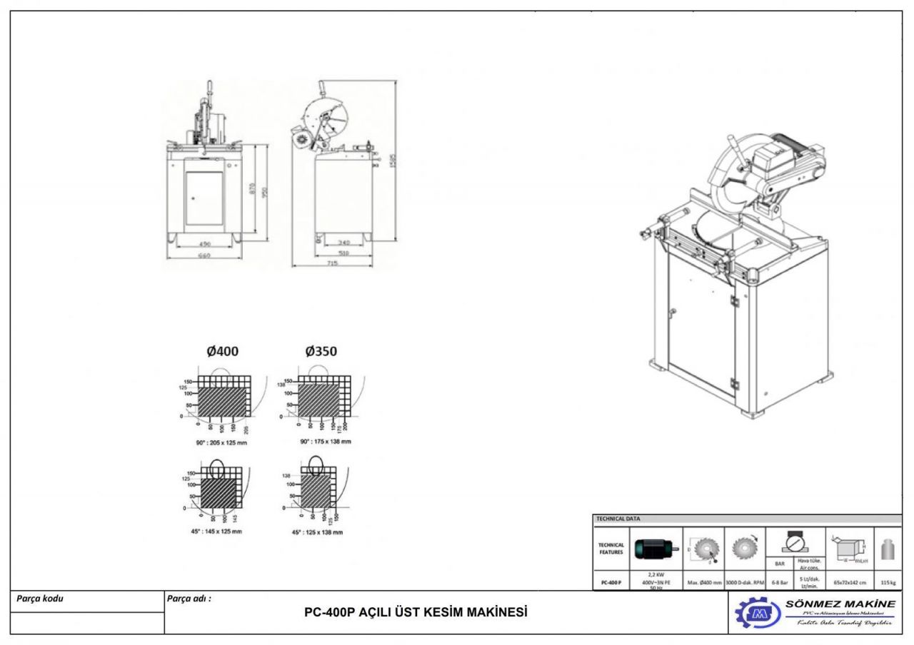 MANUAL ANGULAR CUTTING MACHINE PC 400 P PC 400 P